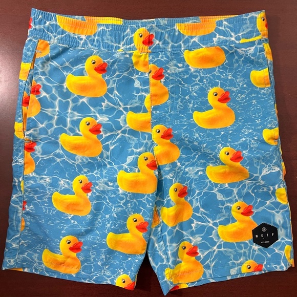 Neff Other - Neff Blue Swim Shorts with Duck Pattern